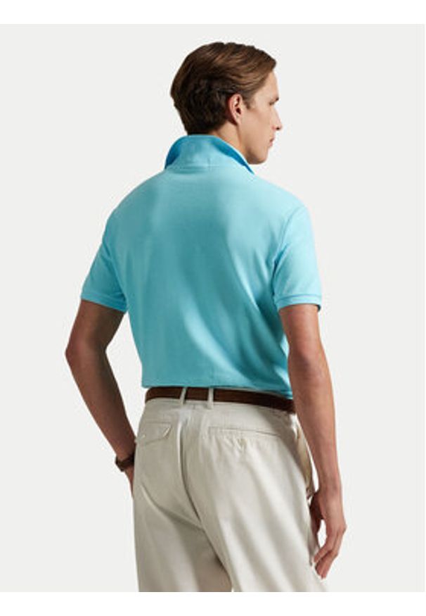 Polo Ralph Lauren Polo 710536856449 Turkusowy Slim Fit. Typ kołnierza: polo. Kolor: turkusowy. Materiał: bawełna
