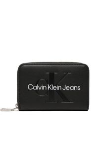 Calvin Klein Jeans Mały Portfel Damski Sculpted Med Zip Around K60K610405 Czarny. Kolor: czarny. Materiał: skóra #1