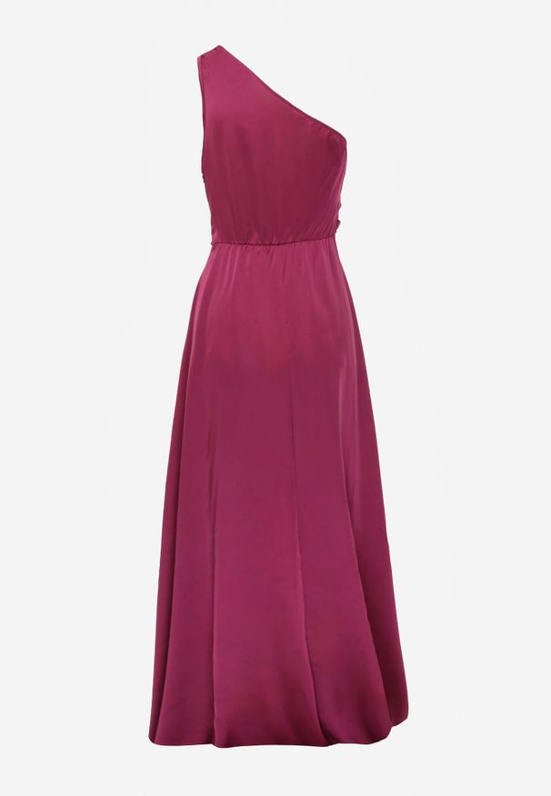 Renee - Fioletowa Elegancka Sukienka na Jedno Ramię o Asymetrycznym Fasonie Leylane. Kolor: fioletowy. Typ sukienki: asymetryczne. Styl: elegancki. Długość: maxi