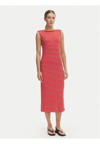 TOMMY HILFIGER - Tommy Hilfiger Sukienka codzienna WW0WW49311 Czerwony Slim Fit. Okazja: na co dzień. Kolor: czerwony. Materiał: wiskoza. Typ sukienki: proste. Styl: casual #1