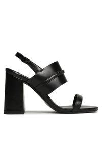 Calvin Klein Sandały Block Hl Sandal HW0HW01612 Czarny. Kolor: czarny. Materiał: skóra