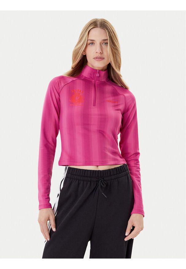 Adidas - adidas Bluza Half-Zip Graphic Football JW3638 Różowy Regular Fit. Kolor: różowy. Materiał: syntetyk
