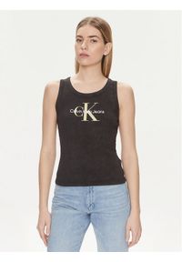 Calvin Klein Jeans Top Archival Monologo J20J223160 Czarny Slim Fit. Kolor: czarny. Materiał: bawełna