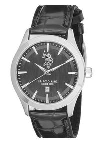 U.S. Polo Assn. Zegarek Yale USP7370BK Czarny. Kolor: czarny. Materiał: skóra #6
