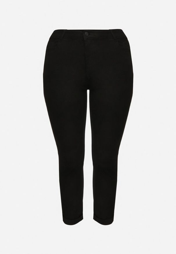 Born2be - Czarne Klasyczne Jeansy Regular z Bawełną Neveiria. Okazja: na co dzień. Stan: podwyższony. Kolor: czarny. Styl: klasyczny