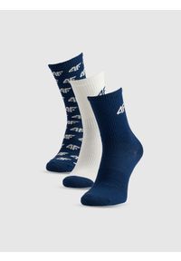 4f - 4F Skarpetki casual długie (3-pack) chłopięce - multikolor 35-37. Kolor: wielokolorowy. Materiał: dzianina #1
