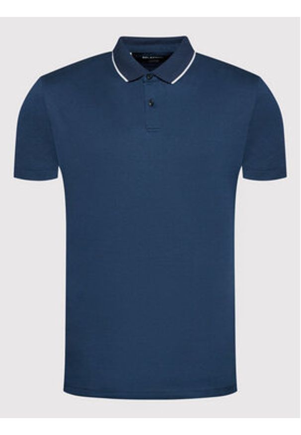 Selected Homme Polo Leroy 16082844 Granatowy Regular Fit. Typ kołnierza: polo. Kolor: niebieski. Materiał: syntetyk, bawełna
