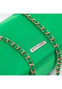 Wittchen - Damska torebka bagietka z nylonu na łańcuszku zielona. Kolor: zielony. Wzór: haft. Dodatki: z haftem. Styl: klasyczny #5