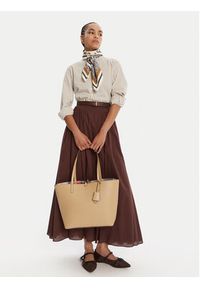 Lauren Ralph Lauren - LAUREN RALPH LAUREN Torebka 431795329071 Beżowy. Kolor: beżowy. Materiał: skórzane #6