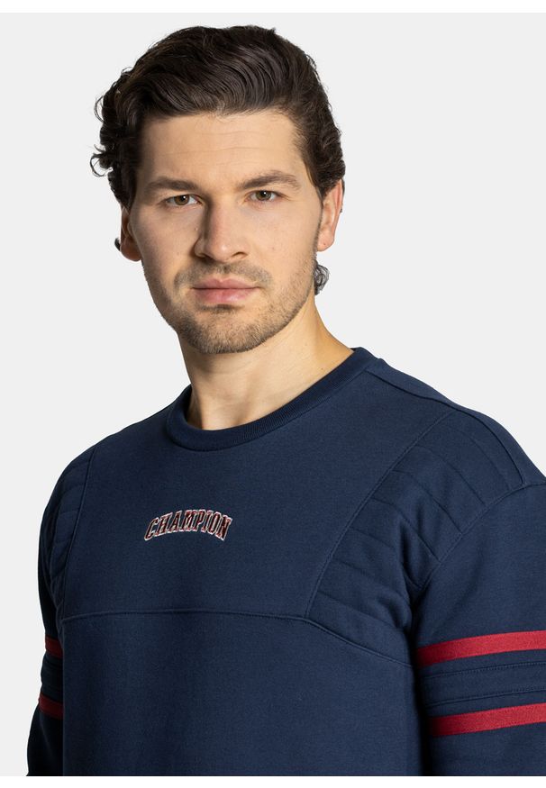 Bluza męska Champion Varsity Script Logo Granatowy. Kolor: niebieski. Materiał: materiał. Styl: elegancki, sportowy