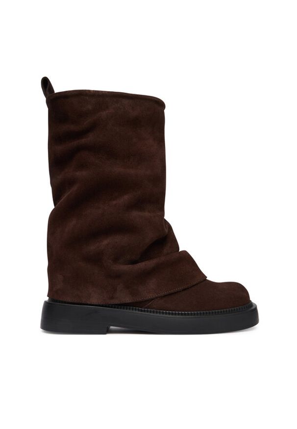 Bronx Botki Harl-Eyy 47648-OC Brązowy. Kolor: brązowy. Materiał: skóra, zamsz