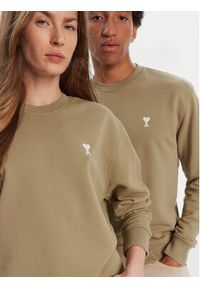 AMI PARIS - AMI Paris Bluza HSW060.730 Khaki Regular Fit. Kolor: brązowy. Materiał: bawełna #4