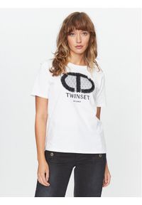 TwinSet - TWINSET T-Shirt 232TT240B Biały Regular Fit. Kolor: biały. Materiał: bawełna