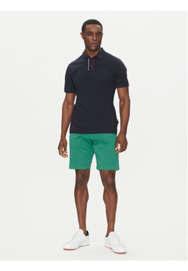 Hechter Paris Polo Pique H-Eco 74013 151902 Granatowy Regular Fit. Typ kołnierza: polo. Kolor: niebieski. Materiał: bawełna