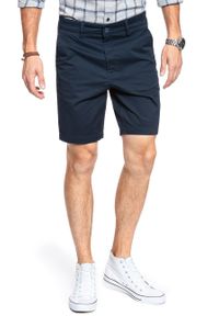 Lee - SPODENKI LEE SLIM CHINO SHORT DARK NAVY L73HLA21. Materiał: materiał