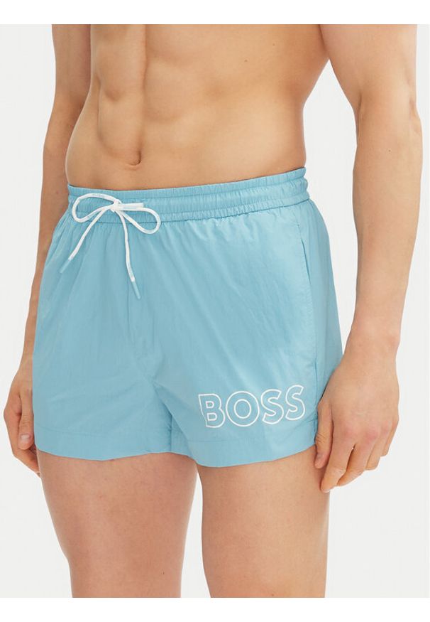 BOSS Szorty kąpielowe Mooneye 50469280 Niebieski Regular Fit. Kolor: niebieski. Materiał: syntetyk