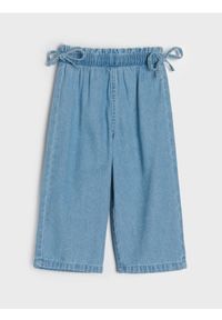 Sinsay - Jeansy wide leg z ozdobnymi kokardami - niebieski. Kolor: niebieski #1