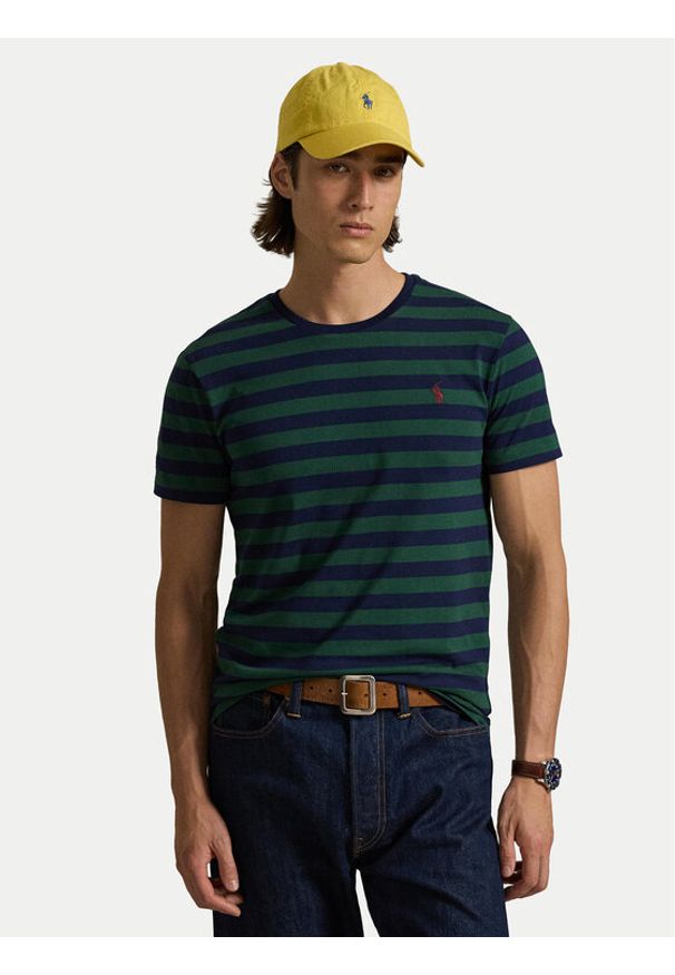 Polo Ralph Lauren T-Shirt 710803479031 Zielony Custom Slim Fit. Typ kołnierza: polo. Kolor: zielony. Materiał: bawełna
