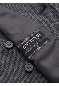 Ombre Clothing - Dopasowana elegancka kamizelka męska ze strukturalnej dzianiny – grafitowa V3 - Rozmiar: M. Okazja: na co dzień. Kolor: szary. Materiał: dzianina. Wzór: melanż, jednolity. Styl: elegancki #3