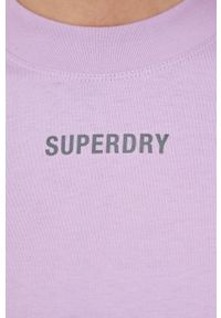 Superdry t-shirt bawełniany kolor fioletowy. Kolor: fioletowy. Materiał: bawełna. Wzór: nadruk #3