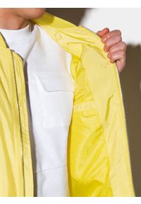 Ombre Clothing - Kurtka męska wiosenna bomberka C439 - żółta - XXL. Kolor: żółty. Materiał: poliester. Sezon: wiosna #4