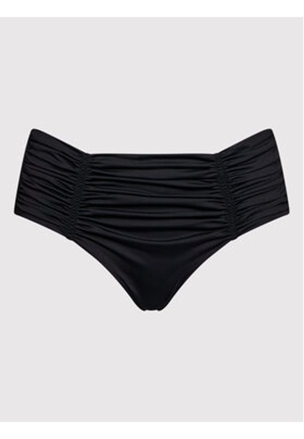 Seafolly Dół od bikini Gathered Front 40343-942 Czarny. Kolor: czarny. Materiał: syntetyk