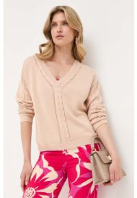 Guess sweter damski kolor różowy. Kolor: różowy. Materiał: dzianina #1