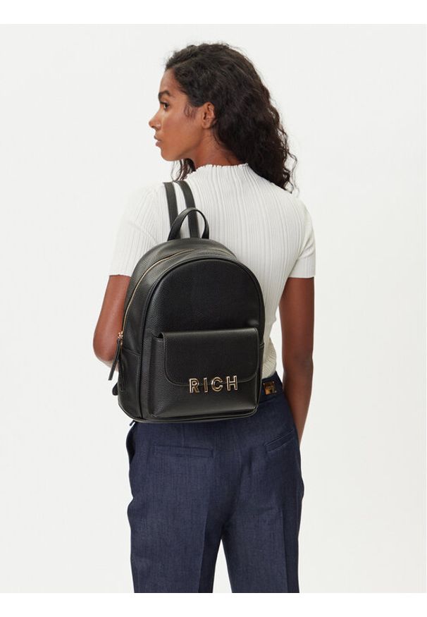 John Richmond Plecak RWP25158ZA Czarny. Kolor: czarny. Materiał: skóra