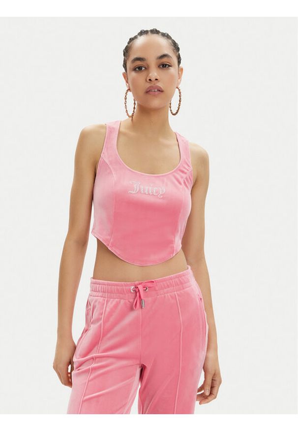 Juicy Couture Top Camina JCWCT23305 Różowy Slim Fit. Kolor: różowy. Materiał: syntetyk