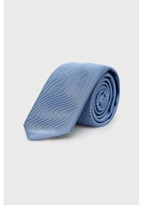 Hugo - HUGO krawat jedwabny kolor granatowy. Kolor: niebieski. Materiał: jedwab #1