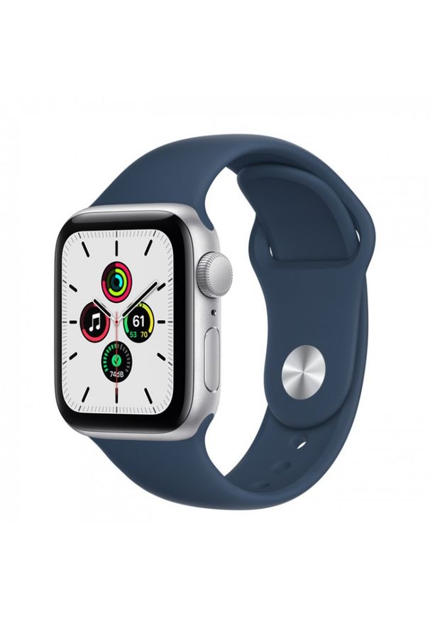 APPLE - Smartwatch Apple Watch SE GPS 40mm aluminium, srebrny | błękitna toń pasek sportowy. Rodzaj zegarka: smartwatch. Kolor: niebieski, wielokolorowy, srebrny. Styl: sportowy