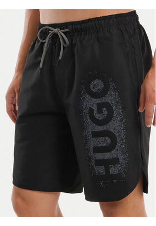Hugo - HUGO Szorty kąpielowe Spray 50561096 Czarny Regular Fit. Kolor: czarny. Materiał: syntetyk