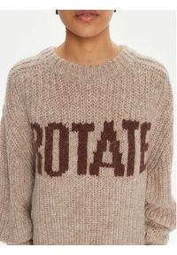 ROTATE Sweter 114443 Brązowy Regular Fit. Kolor: brązowy. Materiał: wełna #5