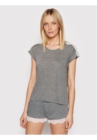 Etam Koszulka piżamowa Warm Day 6524553 Szary Regular Fit. Kolor: szary. Materiał: syntetyk