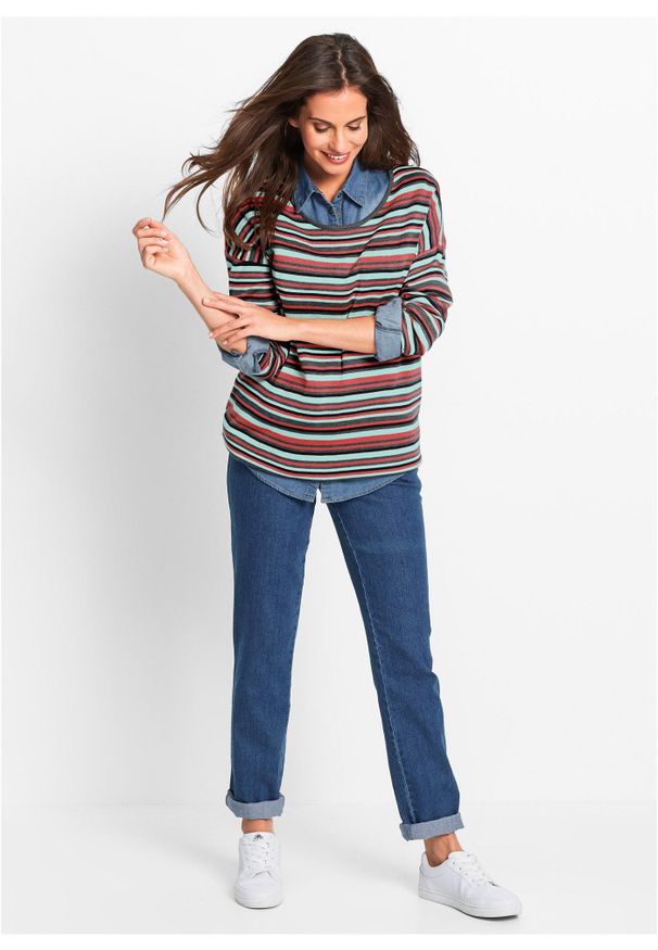 bonprix - Dżinsy o kroju straight, mid waist, (2 pary). Kolor: niebieski. Długość: długie