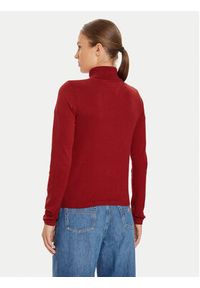 Tommy Jeans Golf Essential DW0DW19686 Czerwony Regular Fit. Typ kołnierza: golf. Kolor: czerwony. Materiał: bawełna, wiskoza #4