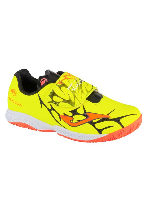 Joma - Buty halowe do piłki nożnej chłopięce, Super Copa Jr 25 SCJS IN. Kolor: żółty, czarny, wielokolorowy. Materiał: skóra, syntetyk. Sport: piłka nożna