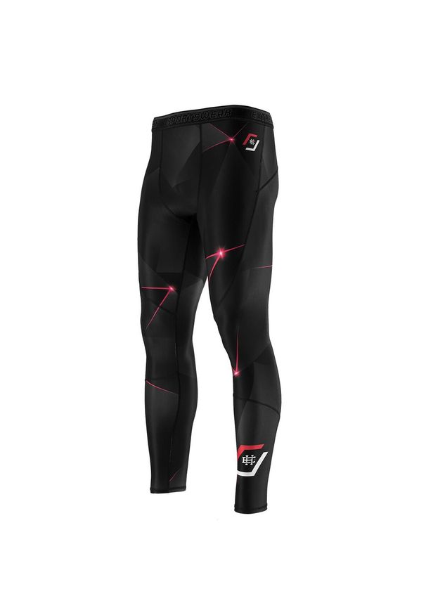 Legginsy fitness męskie EXTREME HOBBY MT SPORT. Kolor: czerwony. Materiał: elastan, poliester. Sport: fitness