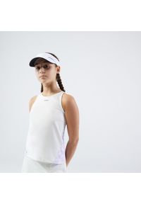 ARTENGO - Koszulka bez rękawów do tenisa dla dziewczynek Artengo Dry. Kolor: biały, wielokolorowy, fioletowy. Materiał: poliester, materiał, elastan. Długość rękawa: bez rękawów. Sport: tenis