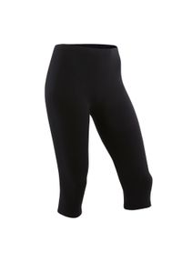 DOMYOS - Legginsy dziecięce Domyos 100 krótkie. Kolor: czarny. Materiał: bawełna, elastan, materiał. Długość: krótkie