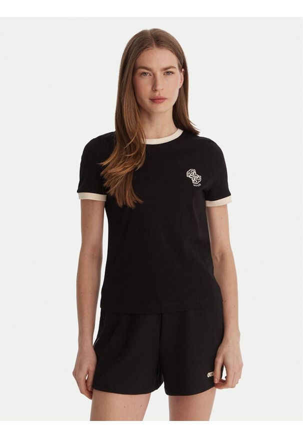 Guess T-Shirt V6GI05 K2966 Czarny Regular Fit. Kolor: czarny. Materiał: bawełna