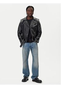 NEW ROCK Kurtka skórzana W-NRLMJ076-S1 Czarny Regular Fit. Kolor: czarny. Materiał: skóra. Styl: rockowy #3