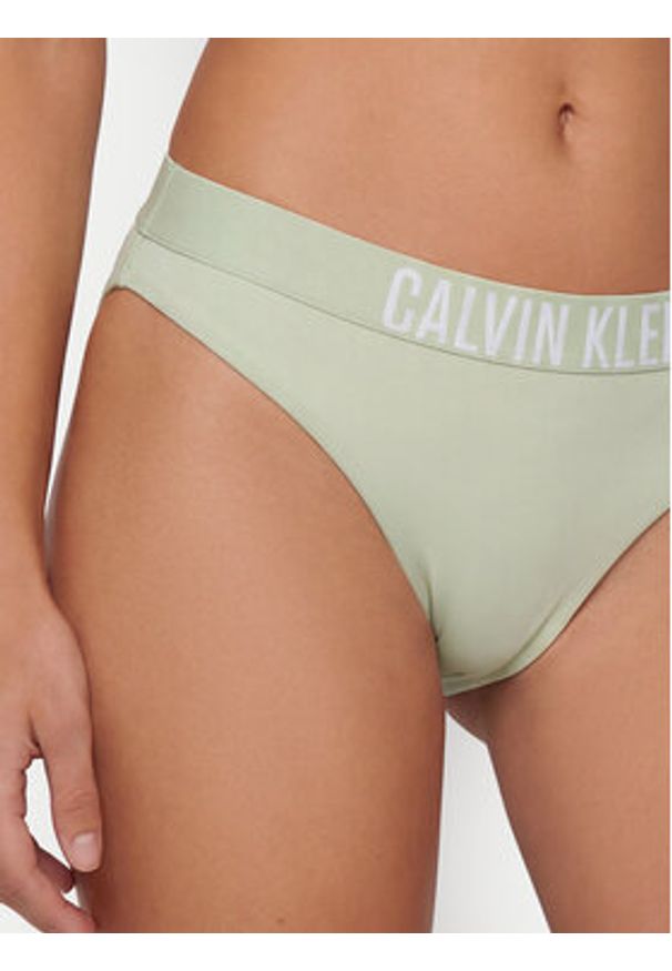 Calvin Klein Swimwear Dół od bikini LV00Q61221 Zielony. Kolor: zielony. Materiał: syntetyk