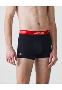 Lacoste - LACOSTE - Bokserki z kontrastowym paskiem 3-pack. Kolor: niebieski. Materiał: bawełna. Wzór: haft #1