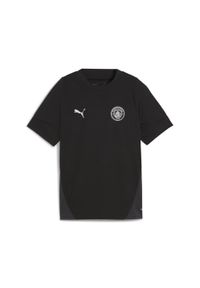 Puma - Młodzieżowa koszulka treningowa Manchester City PUMA Black Silver Metallic. Kolor: czarny, szary, wielokolorowy