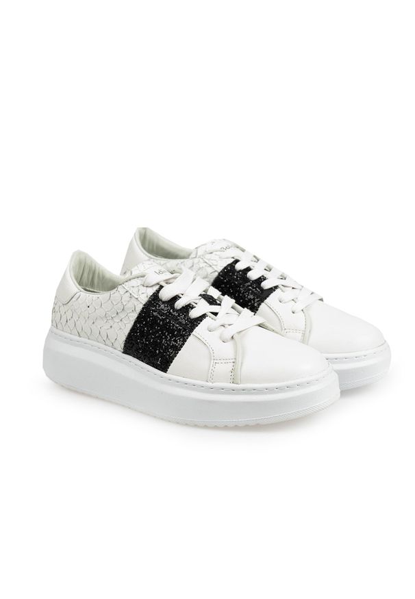 Baldinini Sneakersy | DE0412T10NA | Kobieta | Biały. Kolor: biały. Materiał: skóra. Wzór: aplikacja
