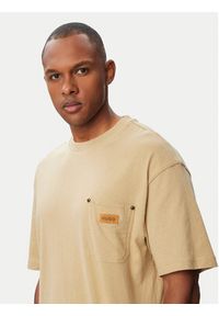 Hugo - HUGO T-Shirt Nevado 50564045 Beżowy Loose Fit. Kolor: beżowy. Materiał: bawełna #3