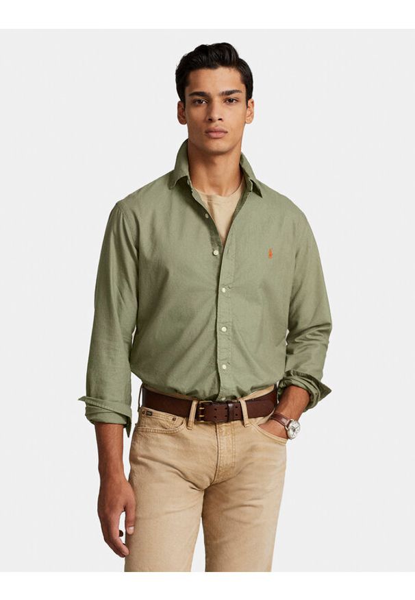 Polo Ralph Lauren Koszula 710804257032 Zielony Slim Fit. Typ kołnierza: polo. Kolor: zielony. Materiał: bawełna