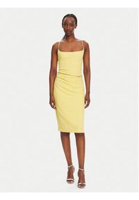 Hugo - HUGO Sukienka koktajlowa 50536465 Żółty Slim Fit. Kolor: żółty. Styl: wizytowy #4