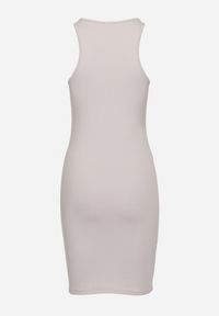 Born2be - Szara Dopasowana Sukienka Bez Rękawów z Okrągłym Dekoltem Aswenta. Okazja: na co dzień. Kolor: szary. Materiał: materiał, jeans. Długość rękawa: bez rękawów. Sezon: wiosna, lato. Typ sukienki: proste. Styl: casual, elegancki #6